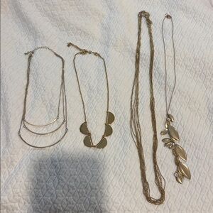 Bundle of 4 necklaces Elegant Gold Tone Necklaces